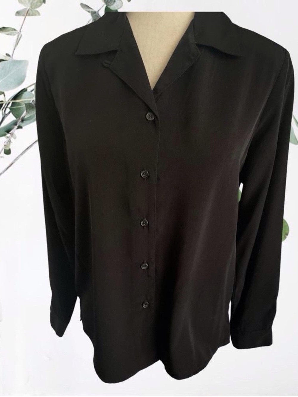 Notations Black Polyester Top